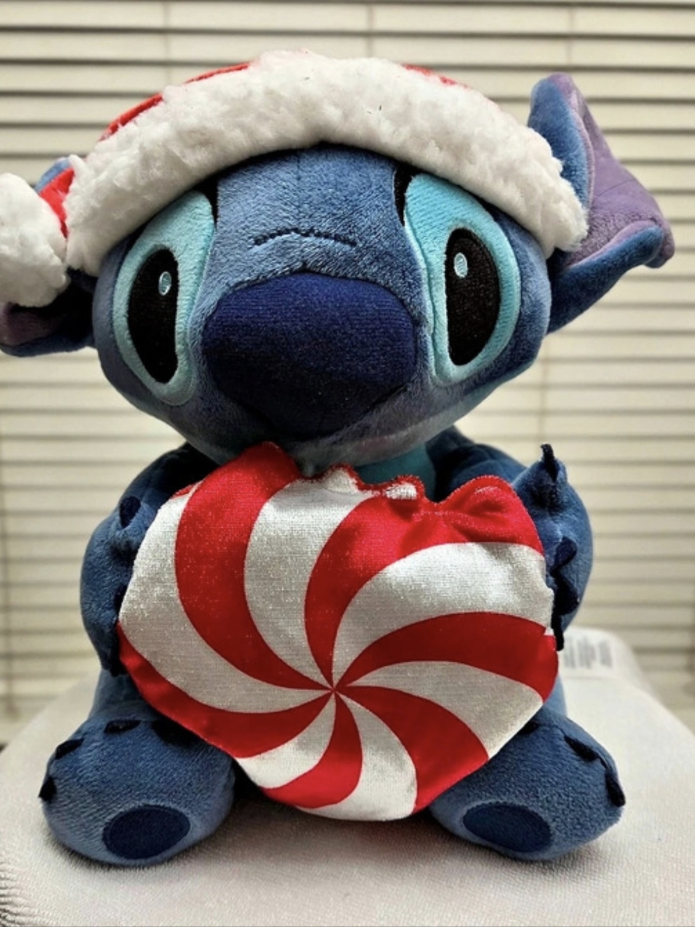 Disney Store Stitch Christmas Santa Hat Peppermint Plush 11" Lilo & Stitch